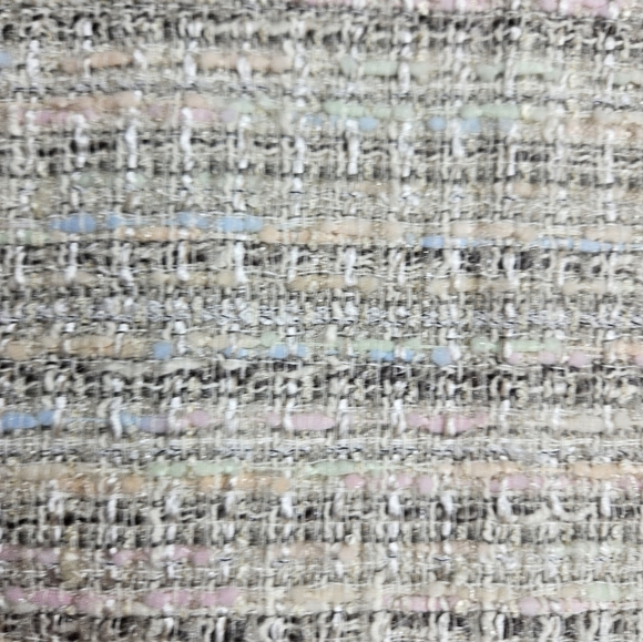 St. John Couture Blazer Skirt Suit Set Size 4 Tweed Beige With Pastel Woven - Picture 11 of 15